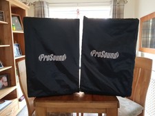 Pro sound 15" pa speakers black with covers