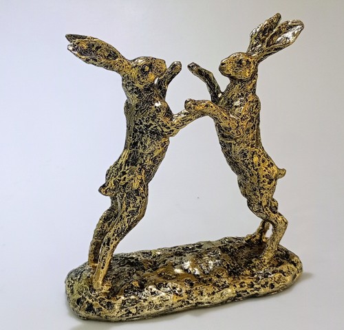 Boxing hares ornament detailed - boxing,