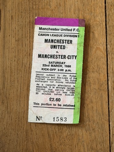 Ticket 1985 manchester - ticket,