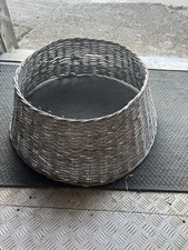 Wicker Christmas Tree Skirt Xmas Stand Cover Xmas Decoration Wicker Basket Decor