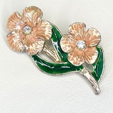 Vintage Peach Enamel Flower