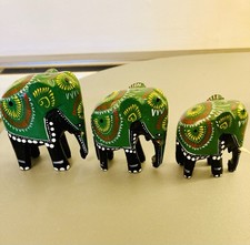 Wooden elephants decorated - 3,