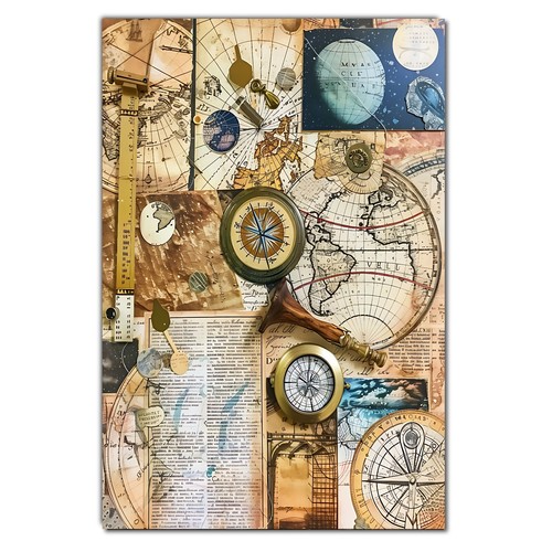 Vintage wall art world map - wall,