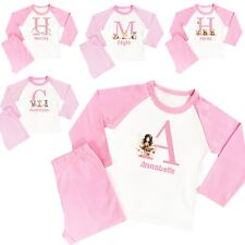 Personalised Girls Pyjamas Any Name Initial Unicorn Fairy Safari Animals PJs