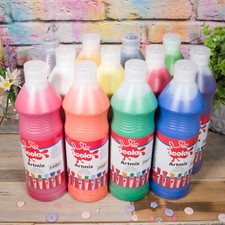 Scola 600ml Tempera Poster Paint Ready Mixed Artmix Bottle Kids Art Craft