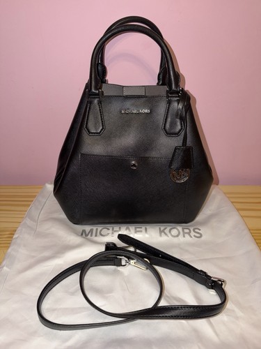 Black leather tote bag - bag, in