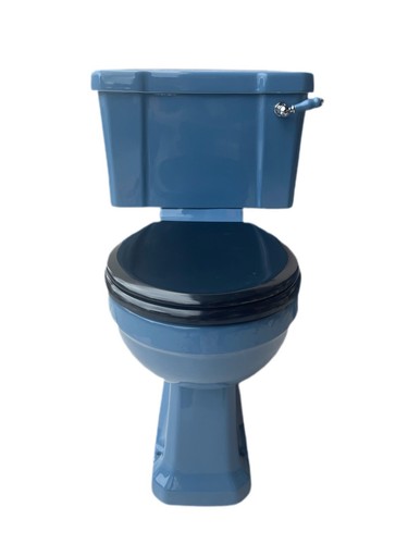 Alaska blue art deco toilet - art,