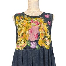 Hand Painted Floral Denim