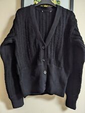M&S (Marks and Spencer) Cotton Mix Cable Cardigan Black Size 8 RRP £50