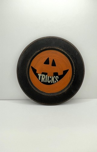 Halloween wood plate - halloween,