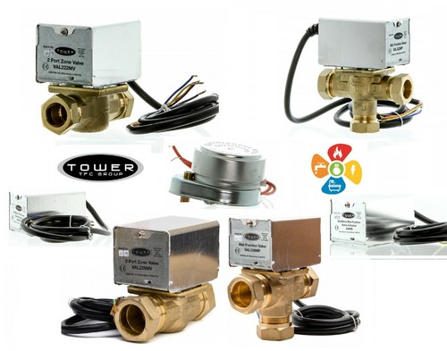 Tower motorised zone valves - valves, &