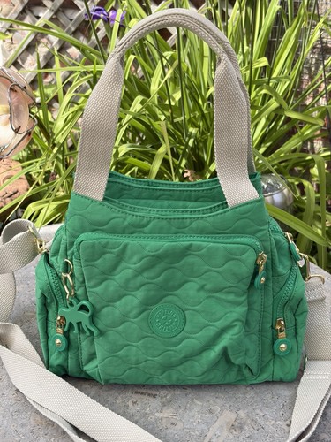Kipling quilted nylon green - nylon,