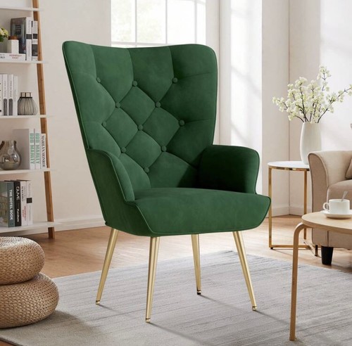 1pc velvet lounge chair - 1pc,