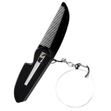 Foldable Comb Keychain With Small Mirror For Men Travel And Beard
