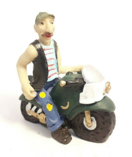 6cm biker ornament - biker, (green