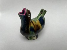 Vintage/ Antique Pottery Bird Whistle European ? Whieldon? Scottish ? Drip Glaze