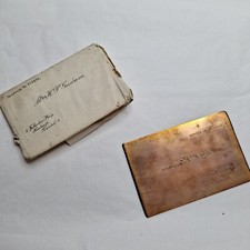 Old Etched Metal Printing Plate Business Card Mrs H P Goodman Henleaze Bristol
