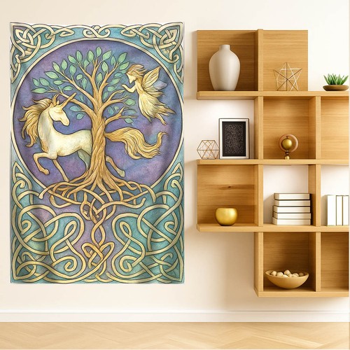 Horse tree wall - horse,