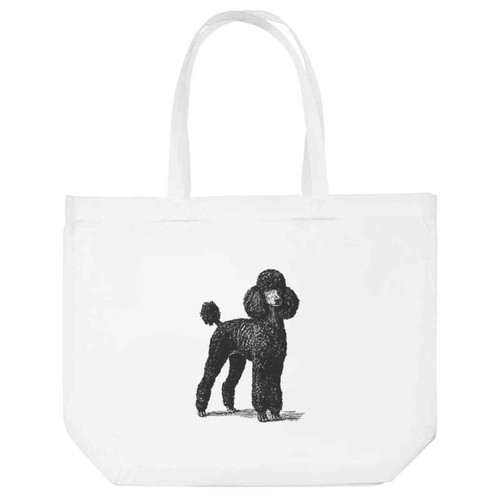Black poodle standing tote - 'black, '