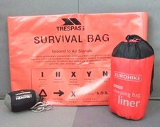 Backpacking Survival Kit – Survival Bag, Sleeping Bag Liner & Midge/Mosquito Net