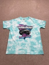 Sega Genesis Single Stitch T-Shirt Small Tie Dye Blue Retro Video Gaming Men's