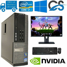 GAMING DELL/HP BUNDLE TOWER FULL SET COMPUTER SYSTEM INTEL i7 16GB 500GB GT710 ✅