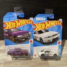 Hot Wheels Nissan Skyline GT-R (BCNR33) GODZILLA & RS (KDR30) New HW J-Imports 