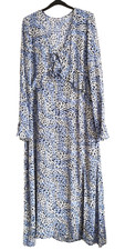 "G21 GEORGE" Fabulous Blue Ditsy Floral Long Sleeve Maxi Dress - SIZE 18 - NEW!