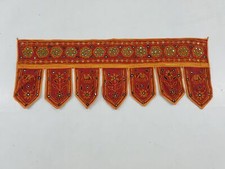 Vintage Traditional Indian Rajasthani Embroidered Wall Hanging Toran 97x35cm