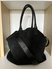 Massimo Dutti Men’s Black Suede Leather Tote Bag