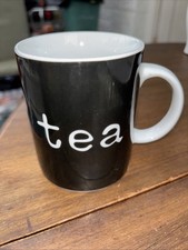 Tea Mug Black With White ‘tea’ Dishwasher Microwave Safe