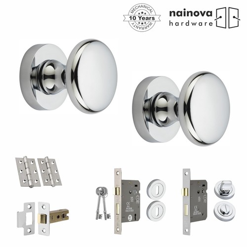 Mortice knob set - on, 52mm