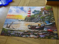 Corner Piece - Sunset Lighthouse - 500 Piece Jigsaw Puzzle Used