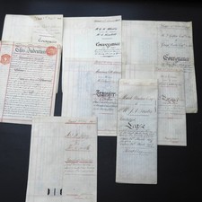 SET OF 8 ANTIQUE INDENTURES - EARLY 1900s. MORTGAGES, LEASES, CONVEYANCES