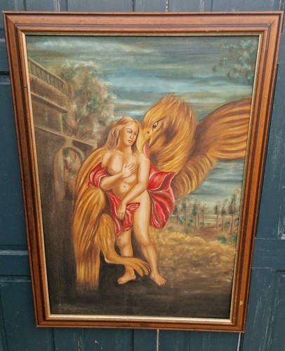 Large original symbolist oil - original,