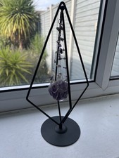 Amethyst crystal hanging suncatcher ornament