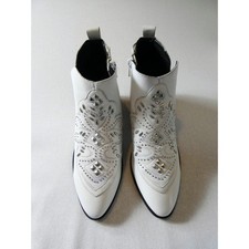 Bronx White Leather Western