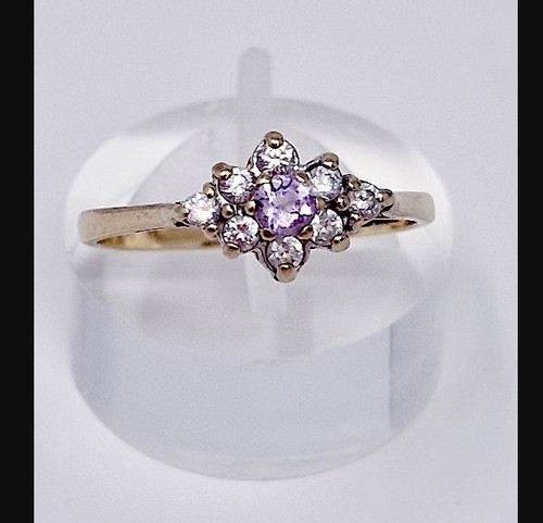 9ct yellow gold amethyst - yellow,