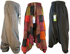Mens Vintage Hippy Boho Aladdin Harem Wideleg Ninja Pants Trousers Cotton