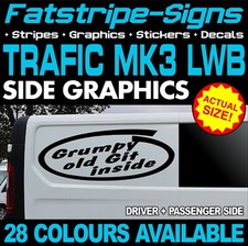 to fit RENAULT TRAFIC MK3 LWB GRUMPY GIT INSIDE GRAPHICS STICKER DECAL CAMPERVAN
