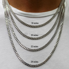 Men 5MM Cuban Link Chain Stainless Steel Gold Filled Tone Punk Hip Hop Necklace