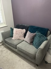 Grey 2-seater Sofa With Optional Cushions And Blanket Add-ons. Pick-up Only.