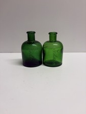 Pair antique green glass - pair,