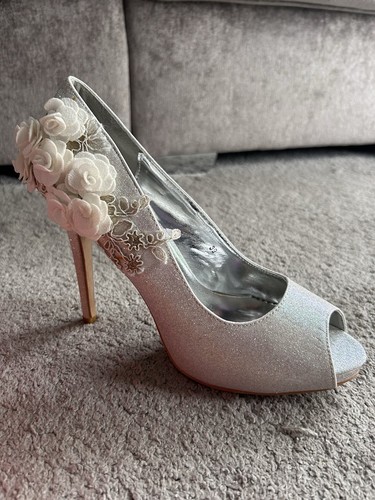 White silver glitter - white,