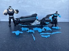 Dc Batman And bane Figures With Motorcycle And Weapons