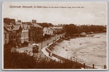 NEWCASTLE Co Down Passenger bus on the Esplanade RP Postcard