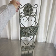 Vintage French Garden Tool Tidy Metal Wall Hanging Lion Head Potting Shed Hooks