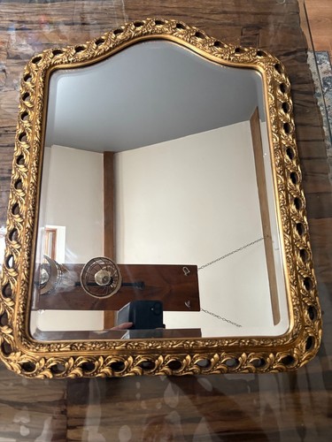 Gilded wall mirror arched - gilded,