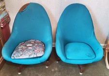 Greaves And Thomas Swivel Egg Chairs x2 - 1969
