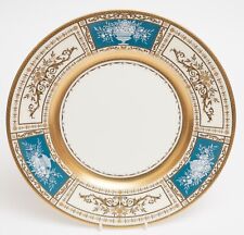 Vintage Minton China Pate-Sur-Pate & Embossed Gold Dinner Plate Signed L Wood